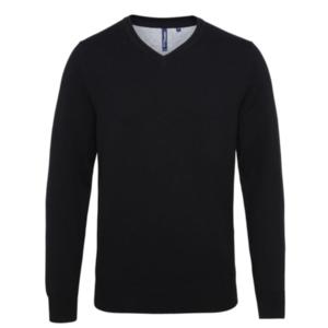 AQ042 Black Mens V-Neck Sweater