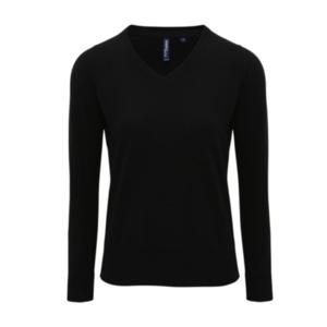 AQ043 Black Ladies V-Neck Sweater