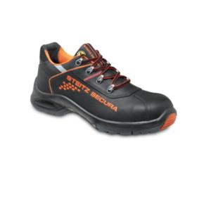 VX 7500 ESD Black and Orange S3 Leather ESD Trainer shoe